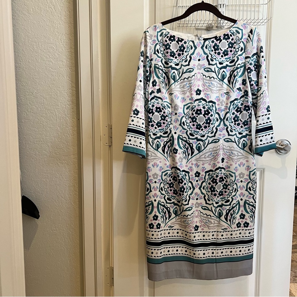 St. John Silk Printed Floral Patterned Dress
